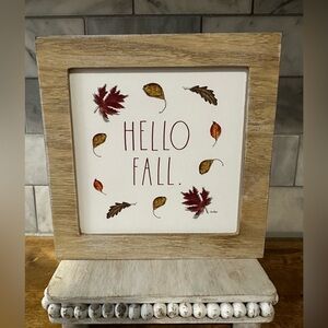 Rae Dunn Wooden “Hello Fall” Thanksgiving and Fall Art Print (Used)